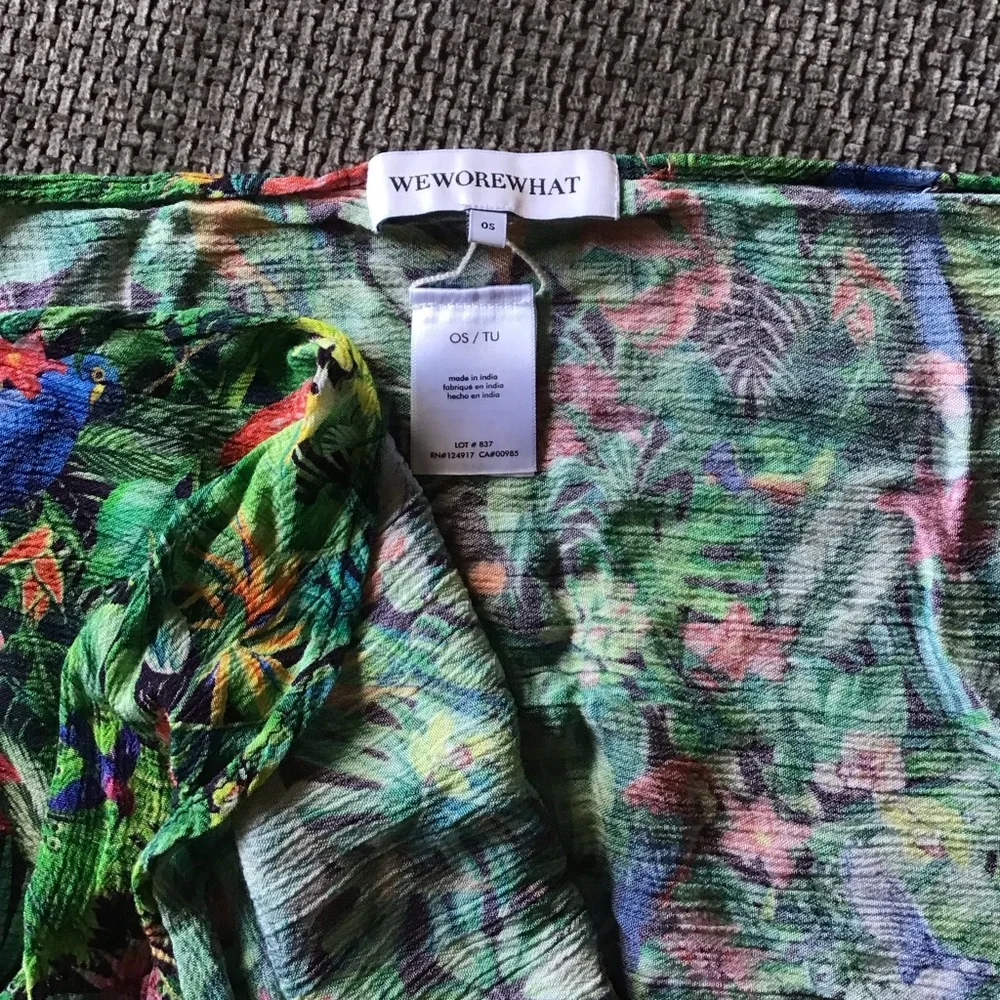 WEWOREWHAT Tropical Multi Wrap Mini Skirt Sarong COVERUP OS VACATION RESORT